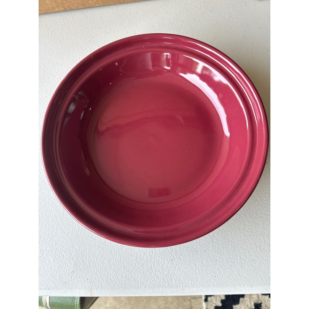 Longaberger Pottery Woven Traditions Heritage Red 10 Inch Deep Dish Pie Plate